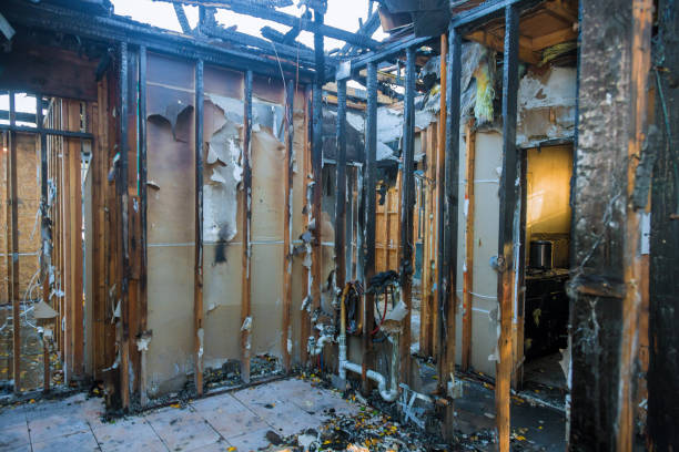 Professional Fire Damage Restoration technician working in Chesaning, MI